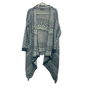 Xtaren medium/large draped‎ open front cardigan sweater waterfall front coatigan